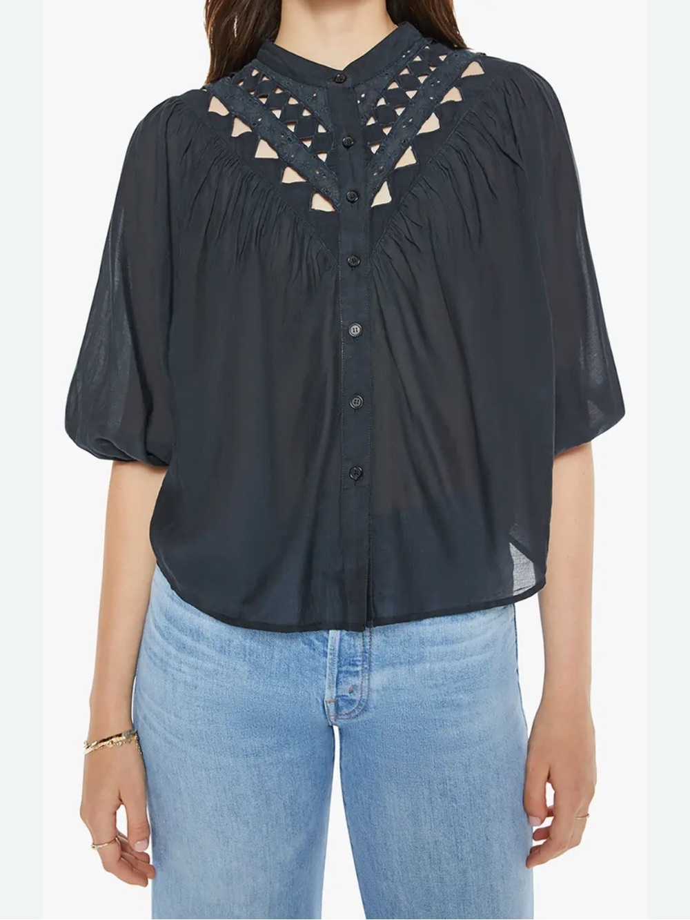 V-Yoke Cotton Blend Shirt By MOTHER